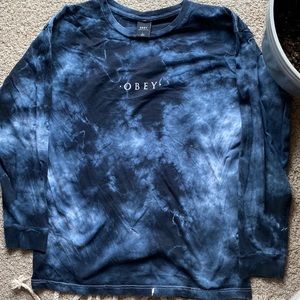 Selling Obey tie dye blue long sleeve shirt.
